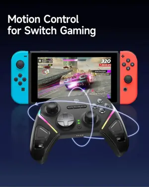 EasySMX D10 Space Black Wireless Gamepad Pro PC Controller with TMR Sticks & Charging Dock