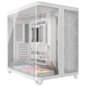 Corsair AIR 5400 RS-R ARGB Computer Case, Triple Chamber, 3x RS-R 120mm Fans, Up To 360mm Radiator, Tempered Glass, White