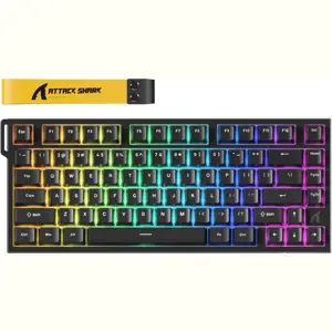 ATTACK SHARK R82HE Rapid Trigger Wired Mechanical Gaming Keyboard – TKL, Hall Effect Magnetic Switches, 8K Polling, Black
