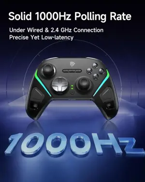 EasySMX D10 Space Black Wireless Gamepad Pro PC Controller with TMR Sticks & Charging Dock