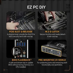 ASUS TUF Gaming B850M-PLUS Motherboard, AMD B850, Socket AMD AM5, mATX, DDR5, PCIe 5.0, 2X PCIe 4.0 M.2, Aura Sync