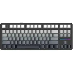 ATTACK SHARK X87 Tri-mode Gasket Mechanical Keyboard, 80% Layout, Bluetooth 5.1 and 2.4G and Type-C, Hot-Swappable, RGB, 4000mAh Battery, Moon Night, Strawberry Switches