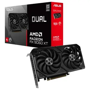 ASUS Dual Radeon RX 9060 XT 16GB Graphics Card - Compact PCIe 5.0 Gaming GPU