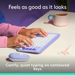Logitech POP ICON KEYS Compact Wireless Keyboard | Lilac Off White English