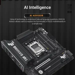 ASUS TUF Gaming B850M-PLUS Motherboard, AMD B850, Socket AMD AM5, mATX, DDR5, PCIe 5.0, 2X PCIe 4.0 M.2, Aura Sync