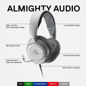 SteelSeries ARCTIS NOVA 1 Wired Gaming Headset - 61607 - White