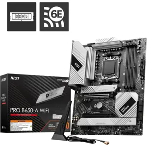 MSI Pro B650-A WiFi AMD AM5 DDR5 ATX Motherboard - PCIe 4.0, WiFi 6E, Ryzen 7000/8000/9000 Ready