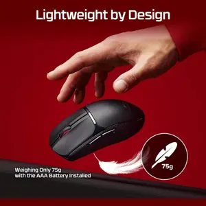 HyperX Pulsefire Fuse Wireless Gaming Mouse Ergonomic, 12k Sensor, Lightweight 75g, Dual Wireless, Up To 85h Battery, Black A1KY6AA