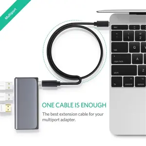 Ugreen USB Type C Extension Cable (10Gbps), USB 3.2 Type C Male to Female Fast Charging, Compatible with MacBook Pro iPad Pro Dell XPS Surface Switch DJI Mavic Dongle Hub, 1m