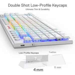 Redragon K621 Horus Pro TKL Wireless RGB Mechanical Gaming Keyboard - White