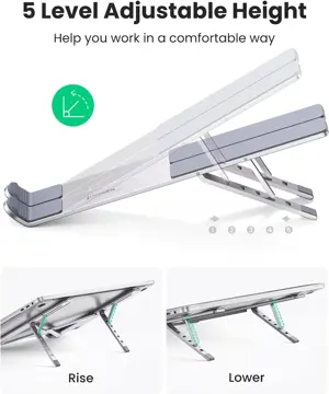 UGREEN 40289 Portable Aluminium Laptop Stand - Adjustable, Foldable