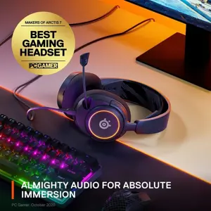 SteelSeries Arctis Nova 3 Wired Multi-Platform Gaming Headset | 61631 - Black - Retractable Mic - RGB Lights