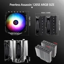 Thermalright Peerless Assassin 120 SE ARGB Dual Fan CPU Air Cooler (Black)