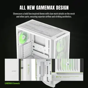 GameMax Leader 2 ARGB Mid-Tower eATX Gaming Case White