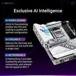 ASUS ROG Strix X870-A Gaming WiFi AMD AM5 ATX Motherboard – 16+2+2 Power Stages, DDR5, PCIe 5.0, WiFi 7, USB4, AI Overclocking