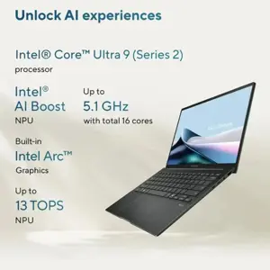 ASUS ZenBook 14 Laptop Intel Core Ultra 9-285H 32GB LPDDR5X 1TB SSD 14" WUXGA OLED Touch Intel Arc Graphics Windows 11 Foggy Silver Premium Ultrabook