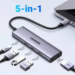 UGREEN 15596 Revodok USB C Hub 5 in 1 Multiport Adapter 4K HDMI