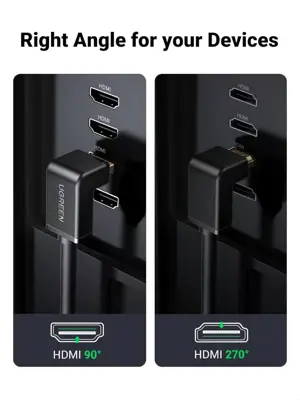 UGREEN 10173 HDMI 2.0 Cable Right Angle 4K 90 Degree 4K@60Hz 2M