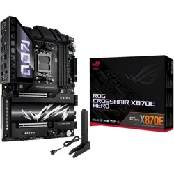Asus ROG Crosshair X870E Hero DDR5 AMD AM5 ATX Motherboard – PCIe 5.0, WiFi 7, USB4, 5-inch LCD