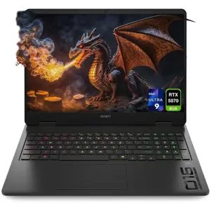HP OMEN 16-AN0119NR Slim Gaming Laptop Intel Core Ultra 9 285H 16GB DDR5 1TB PCIe Gen4 NVMe SSD NVIDIA GeForce RTX 5070 8GB GDDR7 16” WQXGA IPS 240Hz 500 Nits Gaming Laptop Windows 11 Home Black
