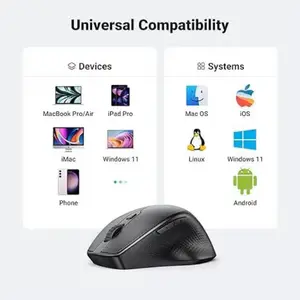 UGREEN 90395 ERGONOMIC BT And W/L MOUSE BLACK