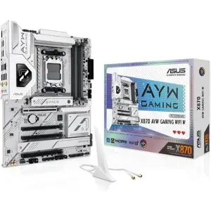 ASUS TUF GAMING X870-AYW GAMING WIFI 7 WHITE ATX Motherboard – AMD AM5, DDR5, PCIe 5.0, WiFi 6, Ryzen 7000/8000/9000 Support