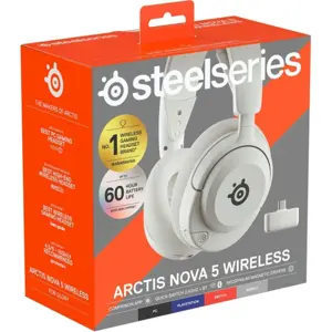 SteelSeries Arctis Nova 5 Wireless Gaming Headset for PC, PS5, and PS4 - White