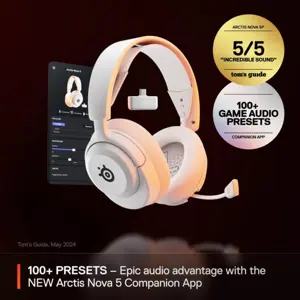 SteelSeries Arctis Nova 5 Wireless Gaming Headset for PC, PS5, and PS4 - White
