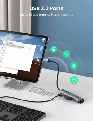 UGREEN 20197 USB C 5-in-1 Multiport Hub HDMI 4K@30Hz with 4 USB 3.0 Ports