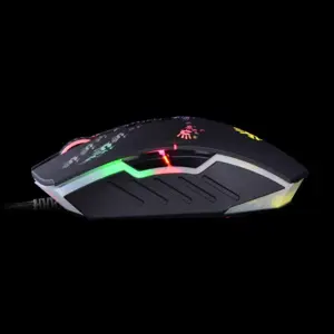 Bloody A60 Light Strike Neon RGB Gaming Mouse Ultra Core 3 & 4 Activated 6200 CPI Optical Sensor 0.2ms Esports Wired Gaming Mouse Stone Black
