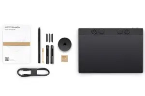 Wacom Intuos Pro Medium Digitiser PTK670K0B, 8192 Pressure Levels, Tilt Recognition, Multi-Touch, USB-C, Bluetooth, Black