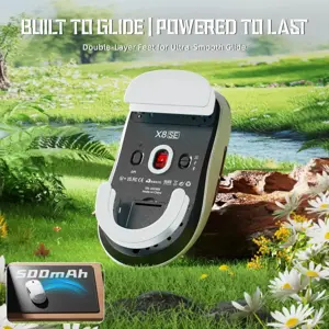Attack Shark X8 SE Wireless Gaming Mouse, 55g Ultra-Lightweight Wired/BT/2.4GHz Wireless Programmable Mouse - White