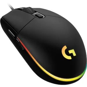 Logitech G203 Lightsync Wired Gaming Mouse - Black, 8000 DPI, 6 Programmable Buttons, RGB Lighting - 910-005796