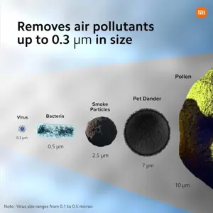 Xiaomi 4 Lite Smart Air Purifier, AQI Display, HEPA and Carbon Filter, 99.99% Virus Dust and Odor Trap, Up To 462Sq ft Coverage, App Control, RoHS and Allergy Care Certified, Alexa and GA