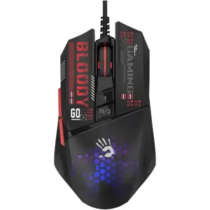 Bloody W60 Max Mini Lightweight RGB Gaming Mouse 12000 CPI Honeycomb Design – Ultra Light 83g Wired Gaming Mouse for FPS & Esports
