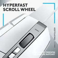 Logitech G502 X Gaming Mouse, Hero 25K Sensor, Wired, White 