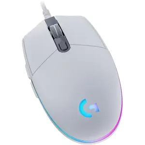 Logitech G203 Lightsync Wired Gaming Mouse - White, 8000 DPI, 6 Programmable Buttons, RGB Lighting - 910-005797