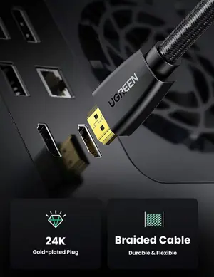 UGREEN 40412 4K HDMI to HDMI Male Cable 5 Meter - Black