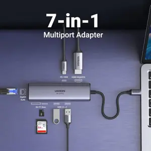 UGREEN 60515 Revodok 7-in-1 HDMI 4K@60Hz USB C Hub