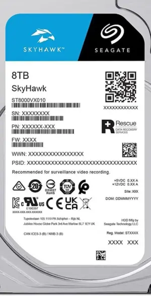 Seagate SkyHawk 8TB Surveillance Hard Drive – ST8000VX010 SATA 6Gb/s 3.5" 256MB Cache HDD