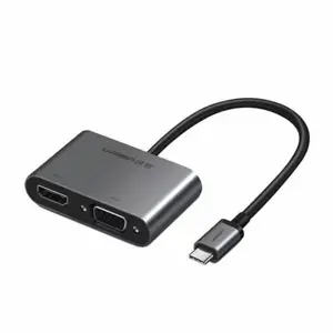 UGREEN 50505 TYPE-C MALE TO HDMI & VGA FEMALE CONVERTER (GRAY)