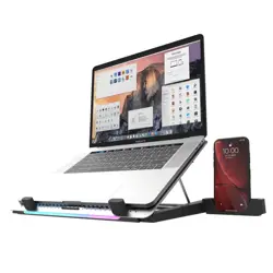 Darkflash G200 RGB Laptop Cooling Pad - Adjustable Height, USB-Powered, Phone Holder