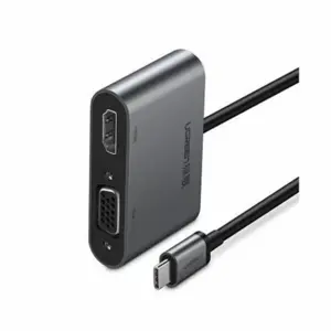 UGREEN 50505 TYPE-C MALE TO HDMI & VGA FEMALE CONVERTER (GRAY)