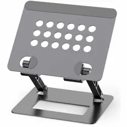 Amaze A528 Laptop and Tablet Aluminum Retractable Stand - Adjustable Height, 10-17" Support, Grey