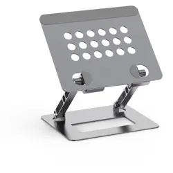 Amaze A528 Laptop and Tablet Aluminum Retractable Stand - Adjustable Height, 10-17" Support, Grey