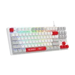 Bloody S310N RGB BLMS Mechanical Gaming Keyboard, Red Plus Switch, Linear, Energy White