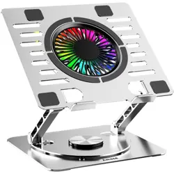 Amaze A525 Laptop Aluminum Rotatable RGB Cooling Stand - 110mm Fan, 10 RGB Modes, 360 Plate