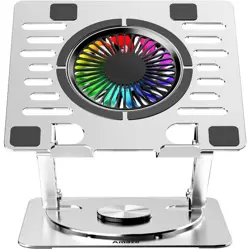 Amaze A525 Laptop Aluminum Rotatable RGB Cooling Stand - 110mm Fan, 10 RGB Modes, 360 Plate