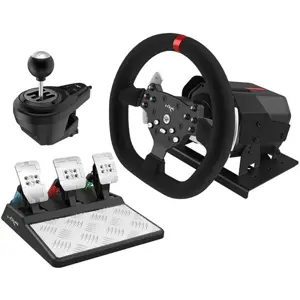 PXN V10 Gaming Racing Wheel Bundle, 3.2Nm Force Feedback, 900° Steering, Pedals & Shifter