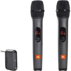 JBL Wireless Microphone Set - Two Microphone System with Dual-Channel Receiver - Black